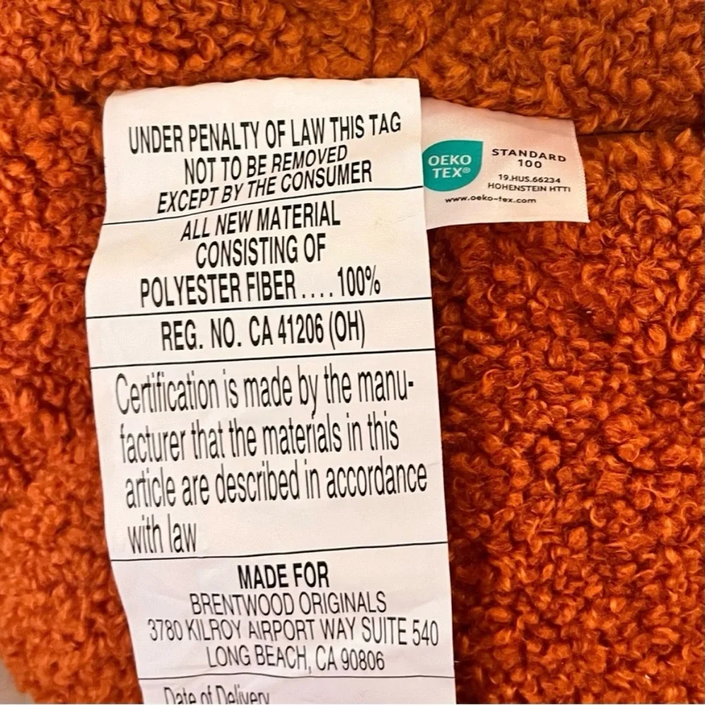 NWT- Plush Fleece Fabric Pumpkin Pillow Size: 41.5